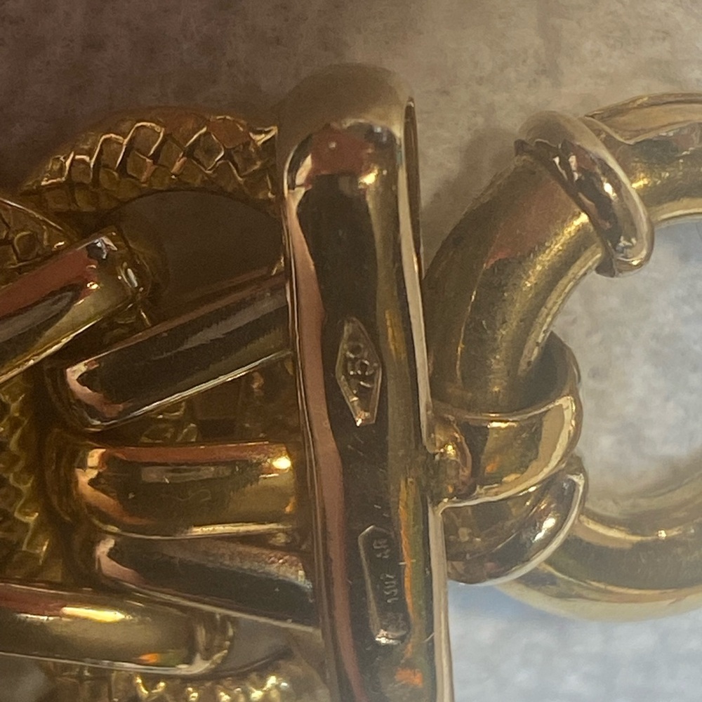 18k (750) Gold two tone chain bracelet